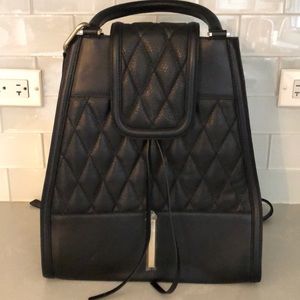 Raoul Black quilted leather hand bag purse new